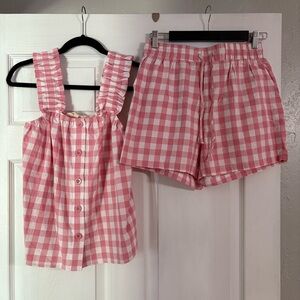 NWT! Pink Gingham Set